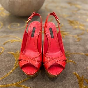 Louis Vuitton Hot Pink Wedge heels